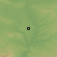 Shaded relief of the 53 km around Malomir, drawn from the GMTED2010 grid