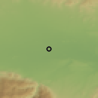 Shaded relief of the 53 km around Manole, drawn from the GMTED2010 grid