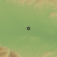 Shaded relief of the 53 km around Belozem, drawn from the GMTED2010 grid