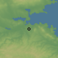 Shaded relief of the 52 km around Marinka, drawn from the GMTED2010 grid