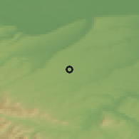 Shaded relief of the 52 km around Medkovets, drawn from the GMTED2010 grid