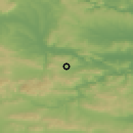 Shaded relief of the 52 km around Medovets, drawn from the GMTED2010 grid