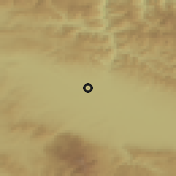 Shaded relief of the 52 km around Mirovyane, drawn from the GMTED2010 grid