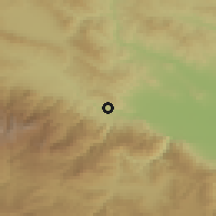 Shaded relief of the 53 km around Momina Klisura, drawn from the GMTED2010 grid