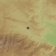Shaded relief of the 52 km around Momin Prokhod, drawn from the GMTED2010 grid