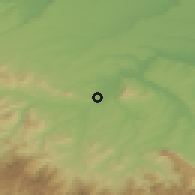 Shaded relief of the 52 km around Montana, drawn from the GMTED2010 grid