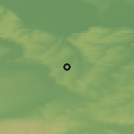 Shaded relief of the 52 km around Morava, drawn from the GMTED2010 grid