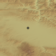 Shaded relief of the 52 km around Mramor, drawn from the GMTED2010 grid