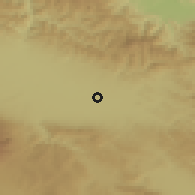 Shaded relief of the 52 km around Musachevo, drawn from the GMTED2010 grid