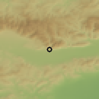 Shaded relief of the 52 km around Myglizh, drawn from the GMTED2010 grid