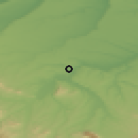 Shaded relief of the 52 km around Myrchevo, drawn from the GMTED2010 grid