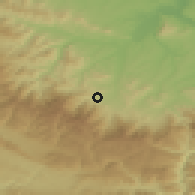Shaded relief of the 52 km around Berkovitsa, drawn from the GMTED2010 grid