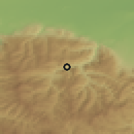 Shaded relief of the 53 km around Narechenski Bani, drawn from the GMTED2010 grid