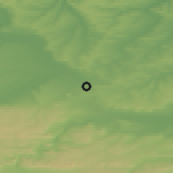 Shaded relief of the 52 km around Nedan, drawn from the GMTED2010 grid