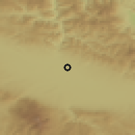 Shaded relief of the 52 km around Negovan, drawn from the GMTED2010 grid