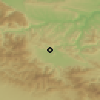 Shaded relief of the 52 km around Novachene, drawn from the GMTED2010 grid