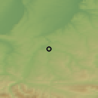 Shaded relief of the 52 km around Bezhanovo, drawn from the GMTED2010 grid