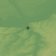 Shaded relief of the 52 km around Novgrad, drawn from the GMTED2010 grid
