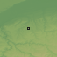 Shaded relief of the 52 km around Novo Selo, drawn from the GMTED2010 grid