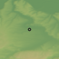Shaded relief of the 52 km around Obnova, drawn from the GMTED2010 grid