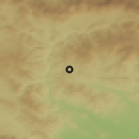 Shaded relief of the 52 km around Oborishte, drawn from the GMTED2010 grid