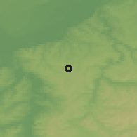 Shaded relief of the 52 km around Obretenik, drawn from the GMTED2010 grid