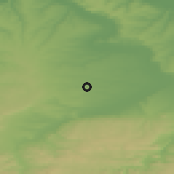 Shaded relief of the 52 km around Odyrne, drawn from the GMTED2010 grid