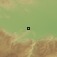 Shaded relief of the 53 km around Ognyanovo, drawn from the GMTED2010 grid