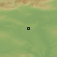 Shaded relief of the 52 km around Bezmer, drawn from the GMTED2010 grid