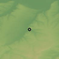 Shaded relief of the 52 km around Opanets, drawn from the GMTED2010 grid