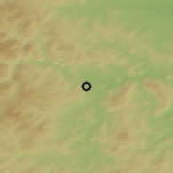 Shaded relief of the 53 km around Opylchensko, drawn from the GMTED2010 grid