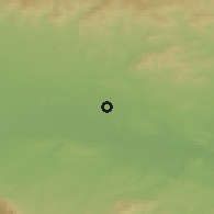 Shaded relief of the 53 km around Orizovo, drawn from the GMTED2010 grid