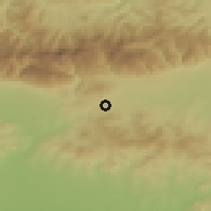 Shaded relief of the 52 km around Osetenovo, drawn from the GMTED2010 grid