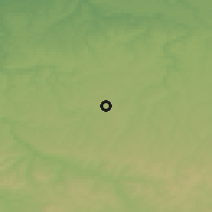 Shaded relief of the 52 km around Ostrovo, drawn from the GMTED2010 grid