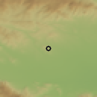 Shaded relief of the 52 km around Ovchepoltsi, drawn from the GMTED2010 grid