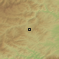 Shaded relief of the 53 km around Padina, drawn from the GMTED2010 grid