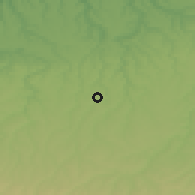 Shaded relief of the 52 km around Paisievo, drawn from the GMTED2010 grid