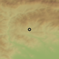 Shaded relief of the 52 km around Panagyurishte, drawn from the GMTED2010 grid