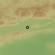 Shaded relief of the 52 km around Panicherevo, drawn from the GMTED2010 grid