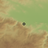 Shaded relief of the 53 km around Patalenitsa, drawn from the GMTED2010 grid