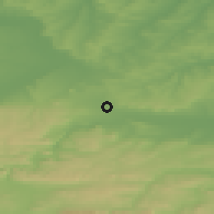 Shaded relief of the 52 km around Pavlikeni, drawn from the GMTED2010 grid