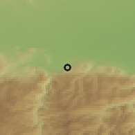 Shaded relief of the 53 km around Perushtitsa, drawn from the GMTED2010 grid