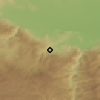 Shaded relief of the 53 km around Peshtera, drawn from the GMTED2010 grid
