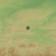 Shaded relief of the 52 km around Petko Slaveykov, drawn from the GMTED2010 grid