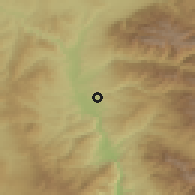 Shaded relief of the 53 km around Blagoevgrad, drawn from the GMTED2010 grid
