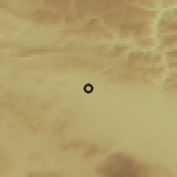 Shaded relief of the 52 km around Petyrch, drawn from the GMTED2010 grid