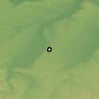 Shaded relief of the 52 km around Pisarovo, drawn from the GMTED2010 grid