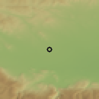 Shaded relief of the 53 km around Pishtigovo, drawn from the GMTED2010 grid