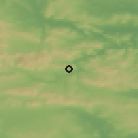 Shaded relief of the 52 km around Planinitsa, drawn from the GMTED2010 grid