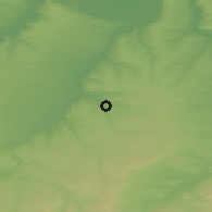Shaded relief of the 52 km around Pleven, drawn from the GMTED2010 grid